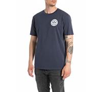 Replay Herren T-Shirt Kurzarm aus Baumwolle, Blue Denim 277 (Blau), S