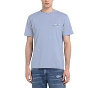 Replay Herren T-Shirt Kurzarm aus Baumwolle, Bright Periwinkle 667 (Violett), S
