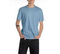 Replay Herren T-Shirt Kurzarm aus Baumwolle, Grigio Medio 388 (Blau), XS