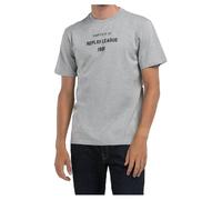 Replay Herren T-Shirt Kurzarm aus Baumwolle, Grün (Light Grey Melange... M08), M