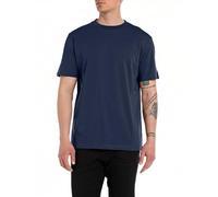 Replay Herren T-Shirt Kurzarm aus Baumwolle, Indigo Blue 271 (Blau), S