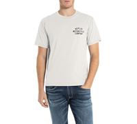 REPLAY Herren T-Shirt Kurzarm aus Baumwolle, Natural White 011 (Weiß), M