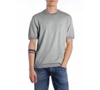 Replay Herren T-Shirt Kurzarm aus Baumwolle, Olive 332 (Grau), M