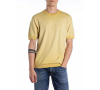 Replay Herren T-Shirt Kurzarm aus Baumwolle, Tuscany Yellow 645 (Gelb), XXL