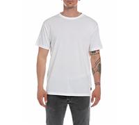 Replay Herren T-Shirt Kurzarm aus Bio-Baumwolle, Optical White 001 (Weiß), M