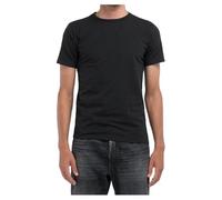 Replay Herren T-Shirt Kurzarm Basic, Schwarz (Black 098), XS