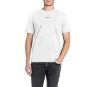 Replay T-Shirt Herren M3098.000.2660 Kurzarm Rundhals Slim Fit Baumwolle L Natural White