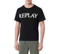 REPLAY Herren T-Shirt Kurzarm mit Logo, Black 098 (Schwarz), XXL