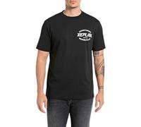 Replay Herren T-Shirt Kurzarm mit Logo-Print, Schwarz (Black 098), S