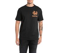 Replay Herren T-Shirt Kurzarm mit Logo-Print, Schwarz (Black 098), XS