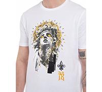 Replay Herren T-Shirt Kurzarm mit Print, Optical White 001 (Weiß), L
