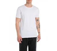 Replay Herren T-Shirt Kurzarm mit Rundhals Ausschnitt, Optical White 001 (Weiß), XXL