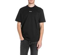 Replay Herren Basic T-Shirt Rundhals Kurzarm, 098 Black, L
