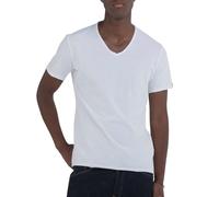 Replay Herren T-Shirt Kurzarm mit V-Ausschnitt, Weiß (White 001), XXL