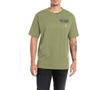Replay Herren T-Shirt Kurzarm Oversized, Grün (Army 532), S