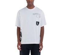 Replay Herren T-Shirt Kurzarm Oversized, Weiß (Natural White 011), XS