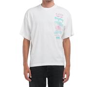 Replay Herren T-Shirt Kurzarm Oversized, Weiß (Natural White 011), XXL