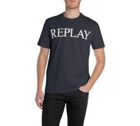 Replay Herren T-Shirt Kurzarm Rundhalsausschnitt, Blau (Night Blue), 3XL