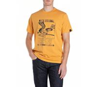 Replay Herren T-Shirt Kurzarm Rundhalsausschnitt, Ochre 547 (Gelb), XS