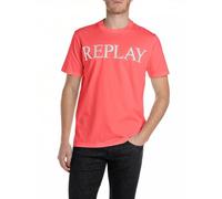 Replay Herren T-Shirt Kurzarm Rundhalsausschnitt, Poppy Red 556 (Rot), XS