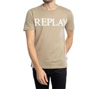 Replay Herren T-Shirt Kurzarm Rundhalsausschnitt, Turtledove 829 (Beige), XL