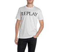 Replay Herren T-Shirt Kurzarm Rundhalsausschnitt, Weiß (Natural White), 3XL