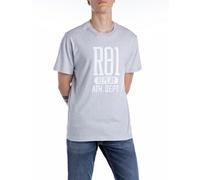 Replay Herren T-Shirt Kurzarm Sportlich, Sky Grey Melange M54 (Grau), XS