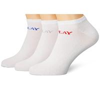 REPLAY Unisex Sneaker Socken, 3er Pack - Kurzsocken, Baumwolle, Logo, einfarbig, kurz Weiß 43-46