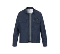 Replay Jeansjacke Herren Umlegekragen Baumwolle-Leinen blau, L