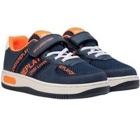 Replay Jungen Sneaker mit Klettverschluss, Navy White Fluo Orange 3192 (Schwarz), 32