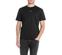Replay Herren T-Shirt M3098 Kurzarm Basic Regular Fit Logo-Print Schwarz XXL