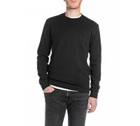 Longsleeve REPLAY, Herren, Gr. XL, schwarz, Strick, Obermaterial: 100% Baumwolle, unifarben, casual, regular fit normal, Rundhals, Langarm breiter Bund, Shirts, Regular Fit, Rundhalsform (17451022-XL)