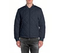 Steppjacke REPLAY, Herren, Gr. XL, schwarz navy, Web, Obermaterial: 72% Polyester, 28% Polyamid. Futter: 100% Polyester. Wattierung: 100% Polyester, unifarben, regular fit normal, Rippbündchen, Jacken