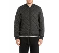 Steppjacke REPLAY, Herren, Gr. XXL, schwarz, Web, Obermaterial: 72% Polyester, 28% Polyamid. Futter: 100% Polyester. Wattierung: 100% Polyester, unifarben, regular fit normal, Rippbündchen, Jacken Ste