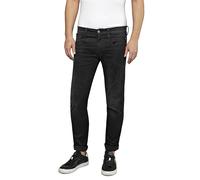 Replay Herren Jeans Anbass Slim-Fit Hyperflex Cloud mit Stretch, Black 098 (Schwarz), 36W / 32L
