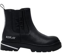 REPLAY Mädchen Chelsea Boots mit Schlaufe, Black Silver 096 (Schwarz), 39