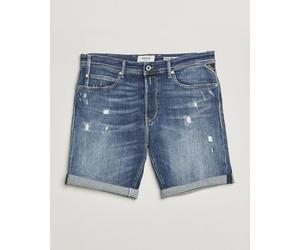 Replay RBJ981 Shredded Denim Shorts Medium Blue Blau W32