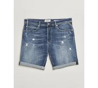 Replay RBJ981 Shredded Denim Shorts Medium Blue Blau W33