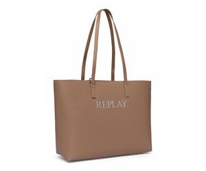 REPLAY Shopper Dirty Pale Beige + Black