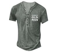 Replay T-Shirt Herren Hemd Herren Kurzarm Laufshirt Herren V-Ausschnitt Knopfleiste Totenkopf Druck Henley Shirt Kurzarm Klassischer Passform Tactical Shirts Herren T Shirt (Minzgrün, 3XL)