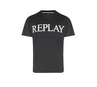 Replay Herren T-Shirt Kurzarm Rundhalsausschnitt, Schwarz (Black), XXL