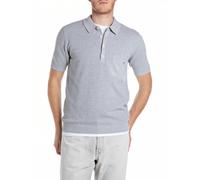 Replay Herren UK4708 Polo-Pullover, M03 Grey Melange, X-Large