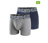 Replay Underwear 2er-Set: Boxershorts in Grau - Größe XL | Herren Waesche