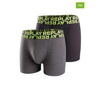 Replay Underwear 2er-Set: Boxershorts in Grau - Größe XXL | Herren Waesche
