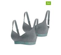 Replay Underwear 2er-Set: Bustiers in Grau - Größe L | Damen Bhs