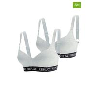 Replay Underwear 2er-Set: Bustiers in Hellgrau - Größe S | Damen Bhs