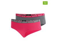 REPLAY Damen Slips I101295GP - Grau/Pink, 2er Pack Culotte Unterhosen
