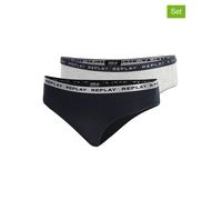Replay Underwear 2er-Set: Slips in Grau - Größe M | Damen Unterteile