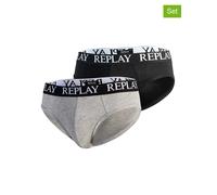 Replay Underwear 2er-Set: Slips in Grau - Größe S | Herren Waesche
