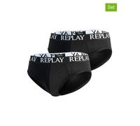 Replay Underwear 2er-Set: Slips in Schwarz - Größe XL | Herren Waesche